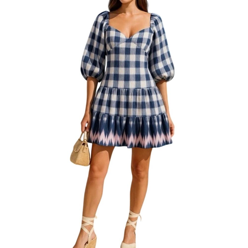 SACHIN & BABI Kyle Check-Print Cutout Dress
Size Large New with Tag MSRP $295